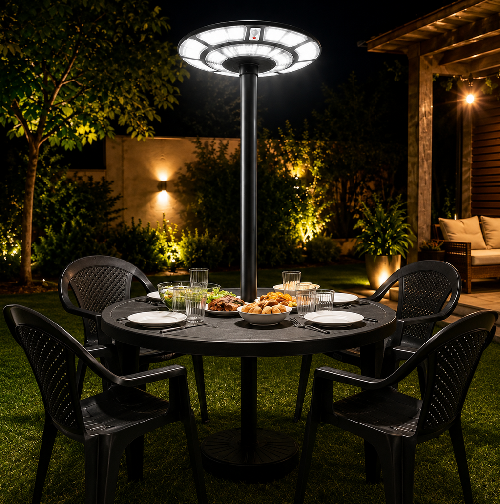 Farol solar poste de jardin 1000W 3 tipos de luz con control