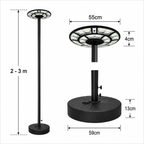 Farol solar poste de jardin 1000W 3 tipos de luz con control