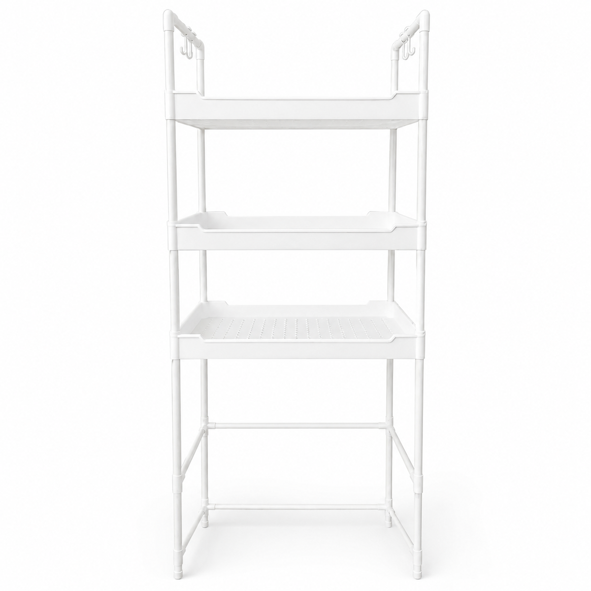 Mueble organizador sobre water con 3 estantes de plástico