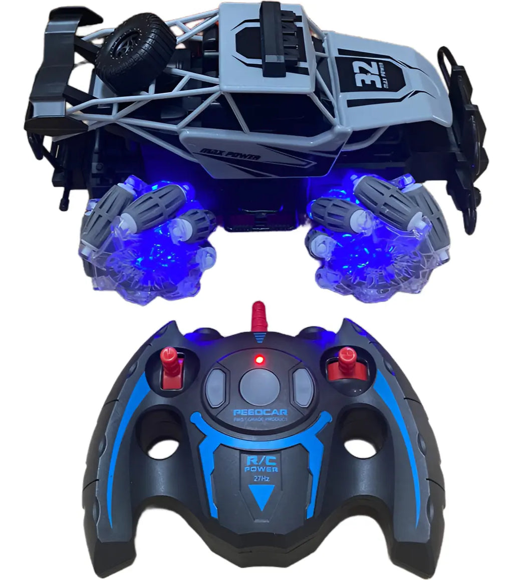 Auto monster a control remoto con movimiento lateral y luces