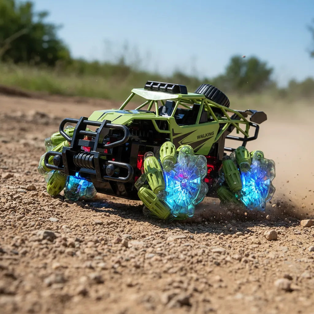 Auto monster a control remoto con movimiento lateral y luces
