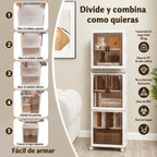 Mueble organizador plegable modular 6 niveles con ruedas