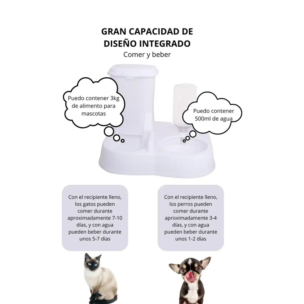Dispensador de alimento Y agua para mascotas