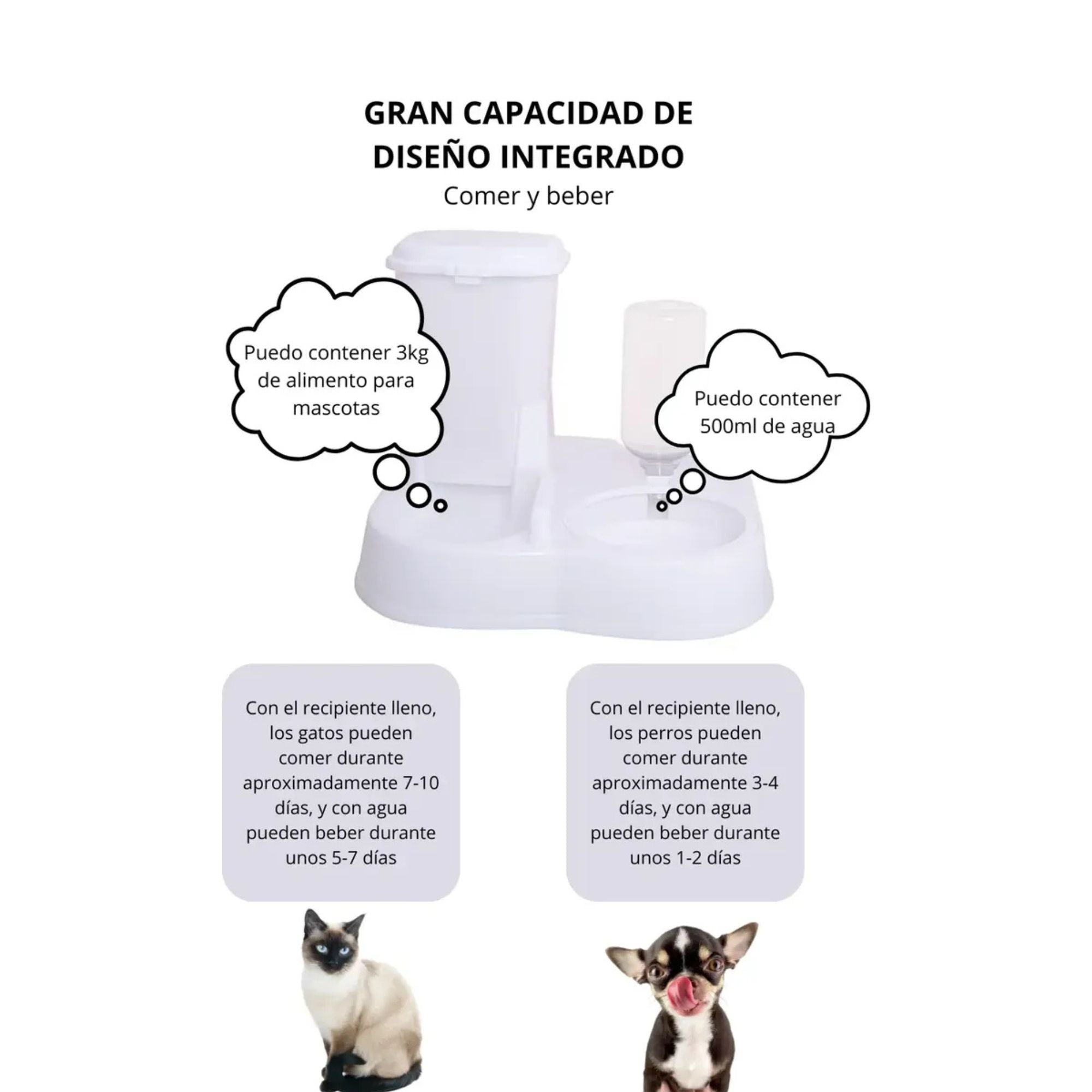 Dispensador de alimento Y agua para mascotas