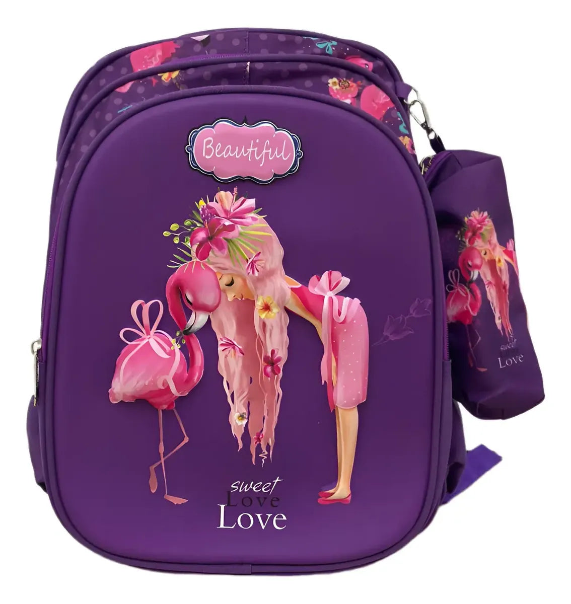 Mochila infantil escolar grande con cartuchera