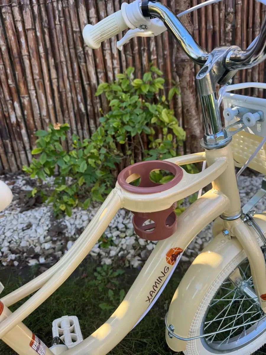 Bicicleta rodado 16 estilo Vintage con rueditas canasto y casco de regalo