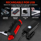 Luces para bicicleta recargable USB delantera y trasera