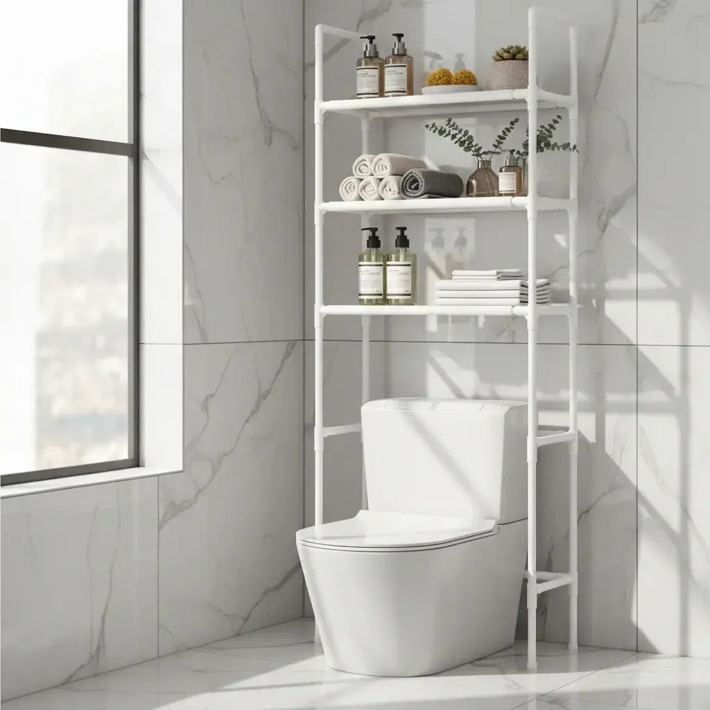 Mueble organizador sobre water con 3 estantes