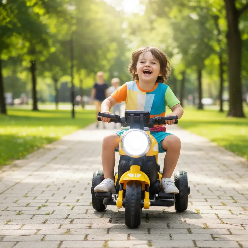Triciclo a bateria moto infantil con luces y sonido