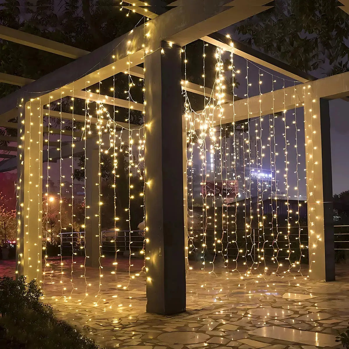 Cortina de luces LED de navidad 3x2m 8 funciones