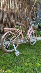 Bicicleta rodado 20 estilo Vintage con rueditas y canasto