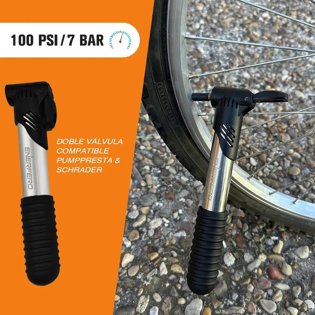 Mini inflador manual de alta presión para bicicletas