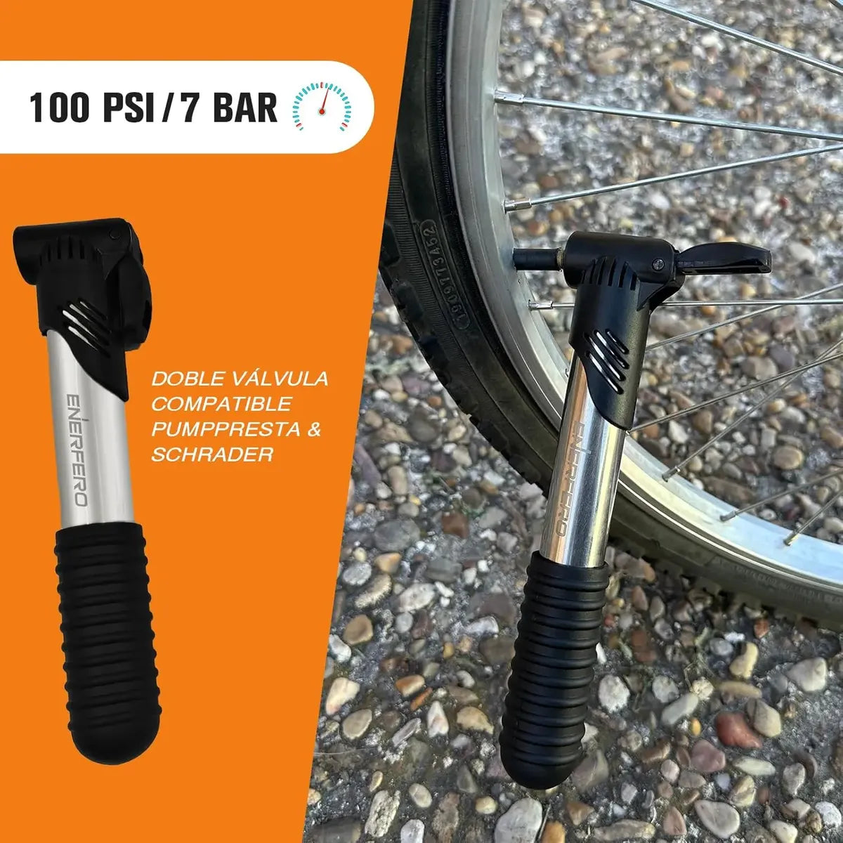 Mini inflador manual de alta presión para bicicletas