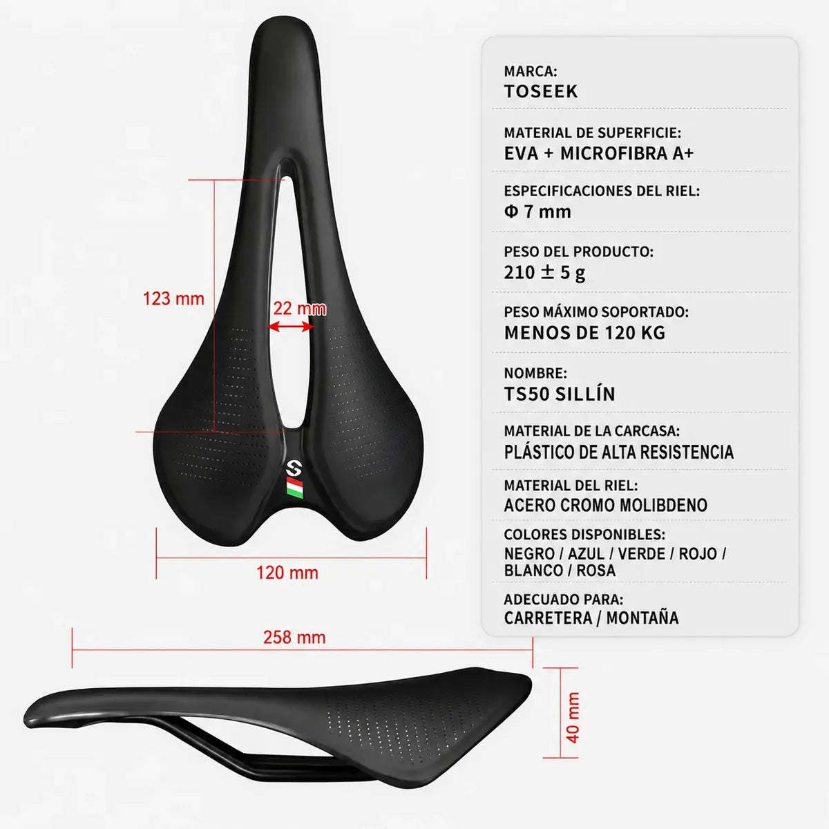 Asiento de bicicleta ergonómico