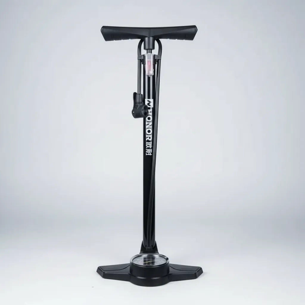 Inflador manual para bicicleta con barómetro