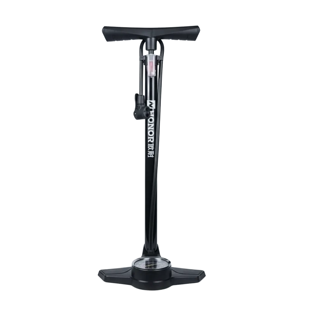 Inflador manual para bicicleta con barómetro