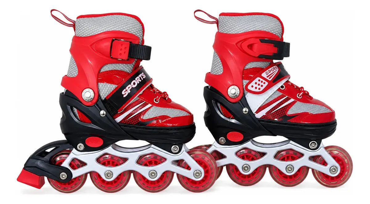 Patines en línea ajustable ruedas con luces