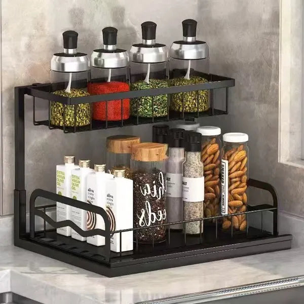 Rack organizador de cocina multiusos de 2 niveles