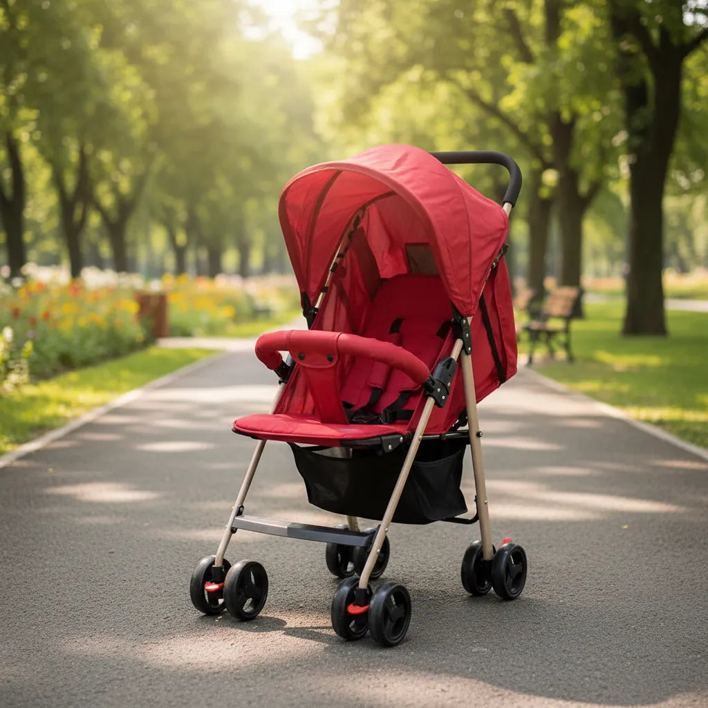 Coche plegable con asiento reclinable