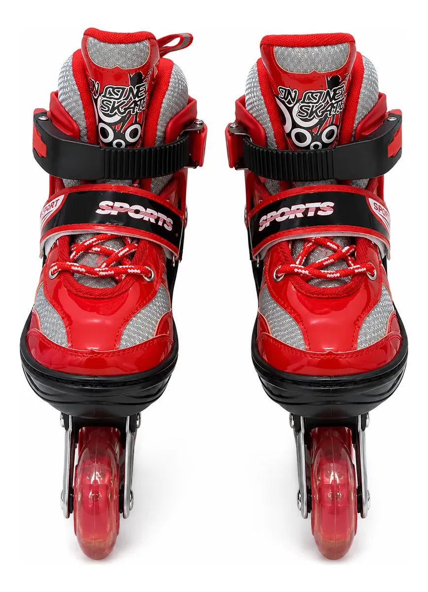 Patines en línea ajustable ruedas con luces