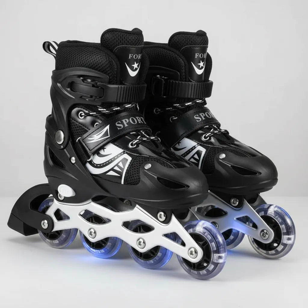 Patines en línea ajustable ruedas con luces