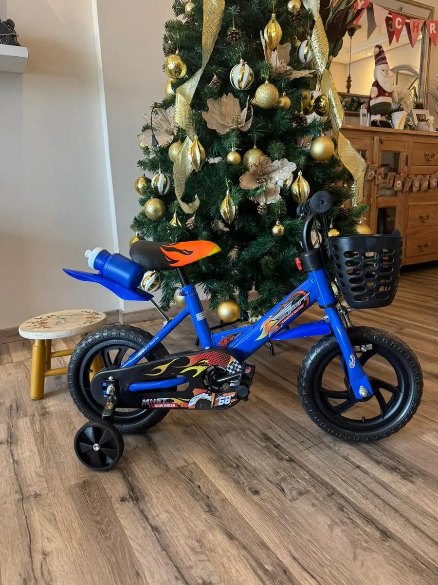 Bicicleta rodado 12 con rueditas canasto y caramañola
