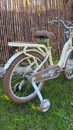 Bicicleta rodado 20 estilo Vintage con rueditas y canasto