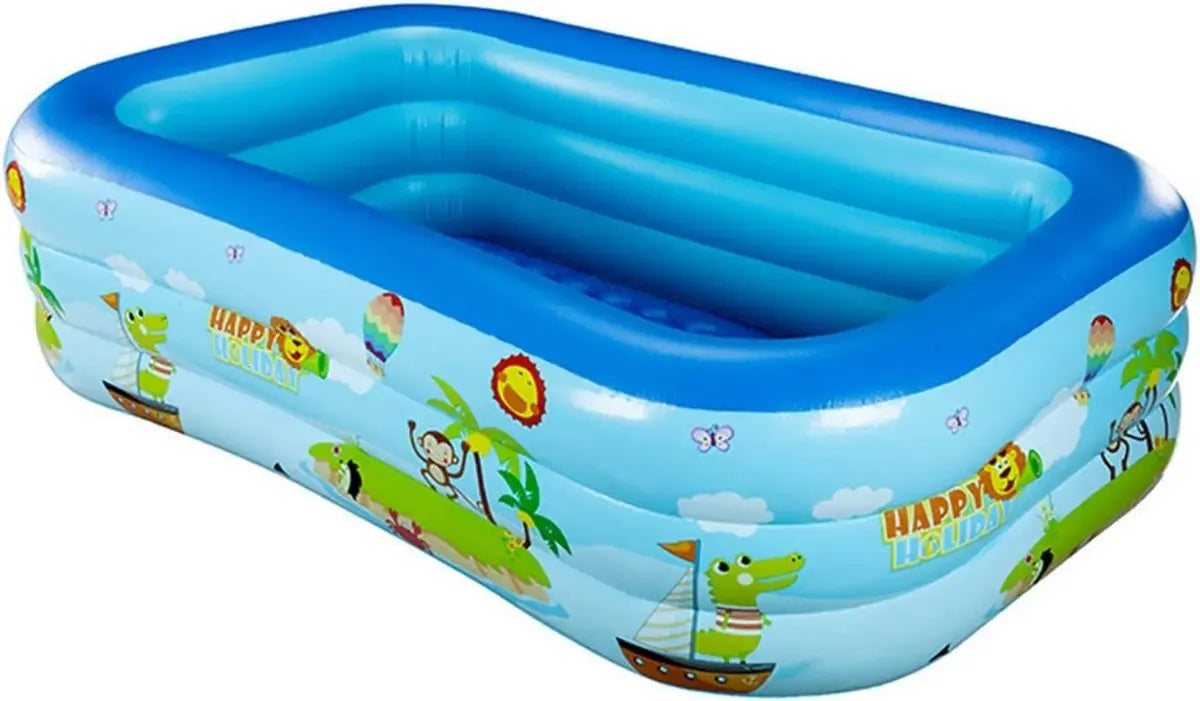 Piscina inflable rectangular 3 anillos 180x140x60cm