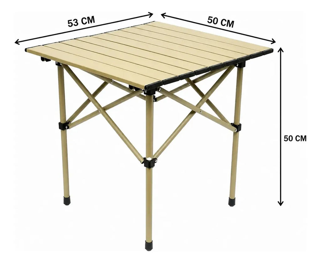 Mesa plegable para camping de aluminio portátil con bolso