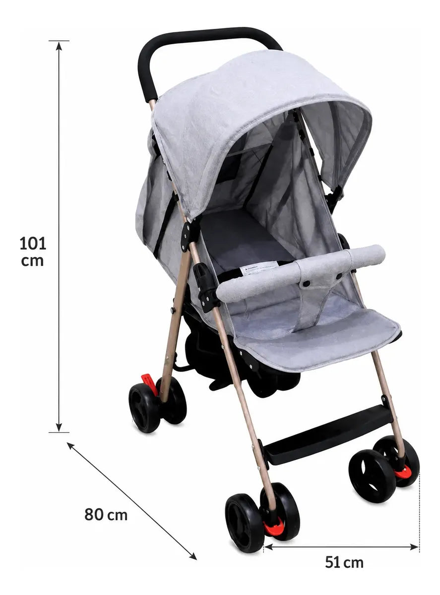 Coche plegable con asiento reclinable