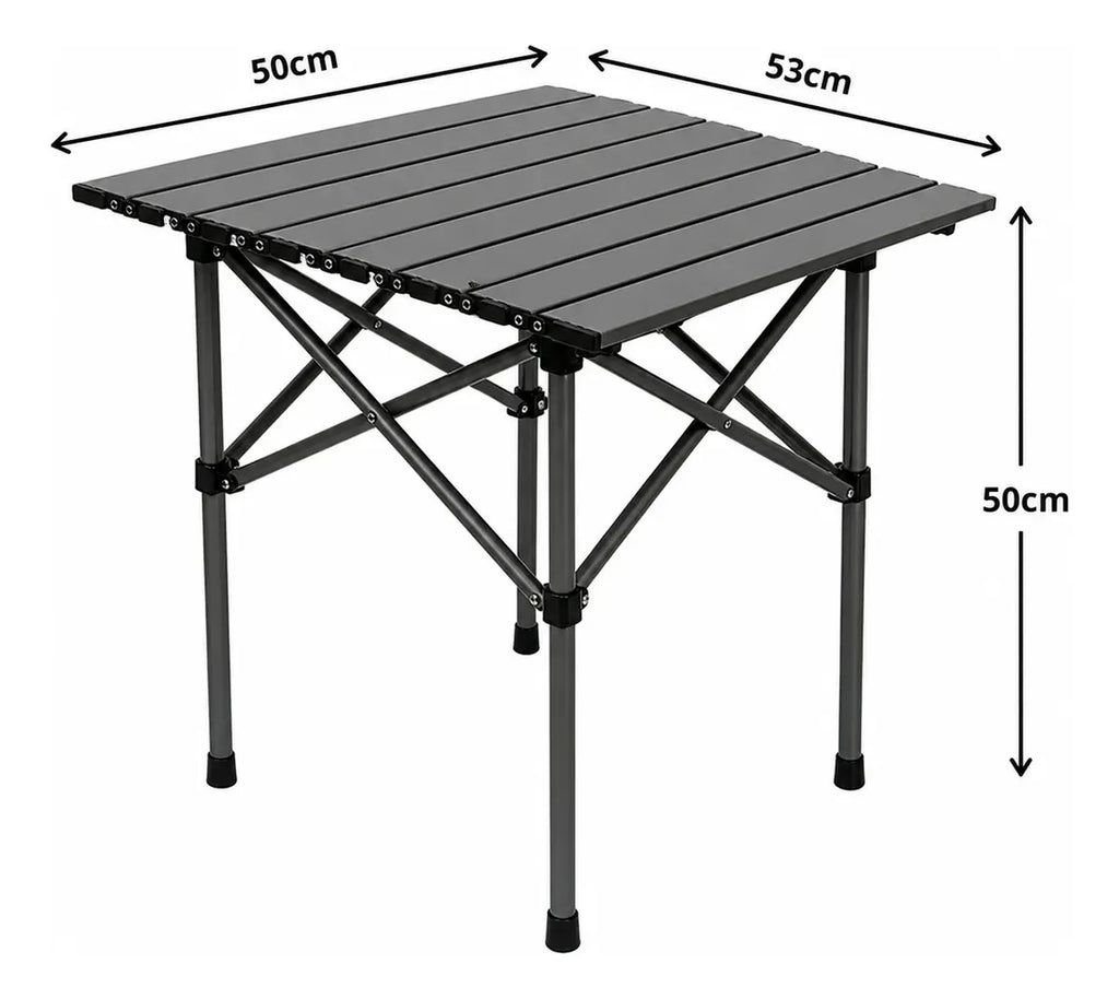 Mesa plegable para camping de aluminio portátil con bolso