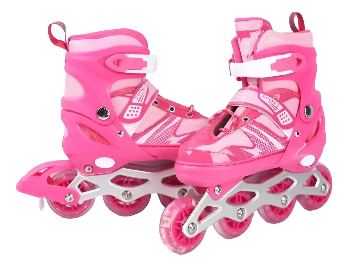 Patines en línea ajustable ruedas con luces