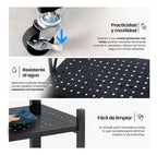 Estantería metálica plegable de 4 niveles con ruedas