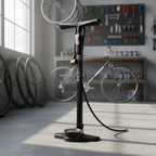 Inflador manual para bicicleta con barómetro