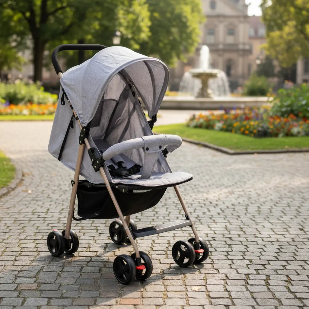 Coche plegable con asiento reclinable