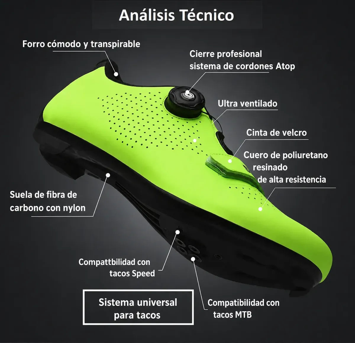Zapatos de ciclismo de ruta y MTB para hombres