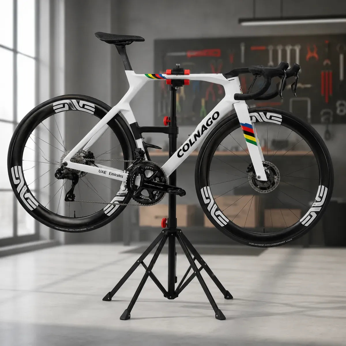 Soporte atril para mantenimiento de bicicleta