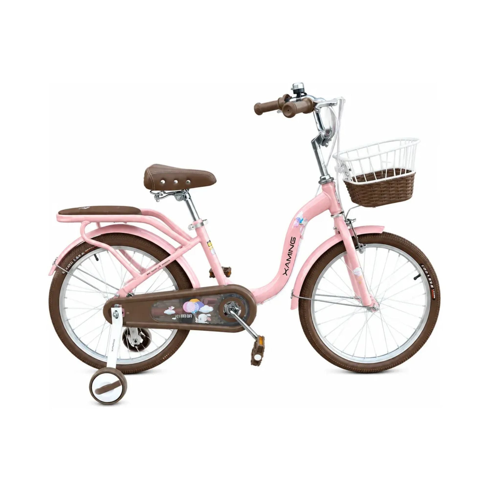 Bicicleta rodado 20 estilo Vintage con rueditas y canasto