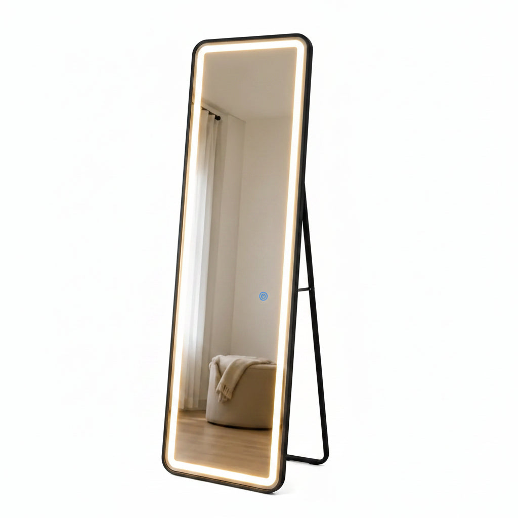 Espejo Led Touch rectangular con pie