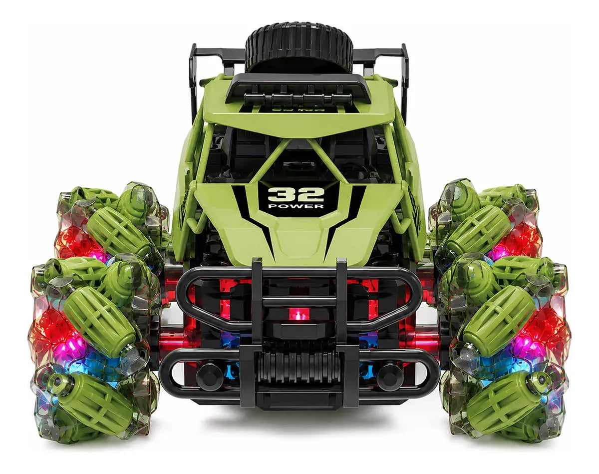 Auto monster a control remoto con movimiento lateral y luces