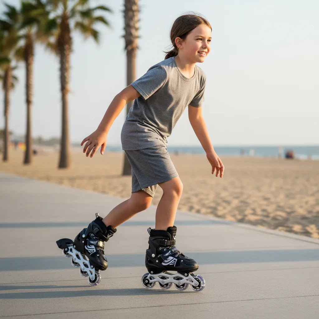Patines en línea ajustable ruedas con luces