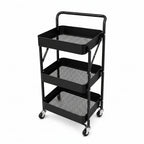 Carro plegable organizador multiuso con 3 estantes con ruedas