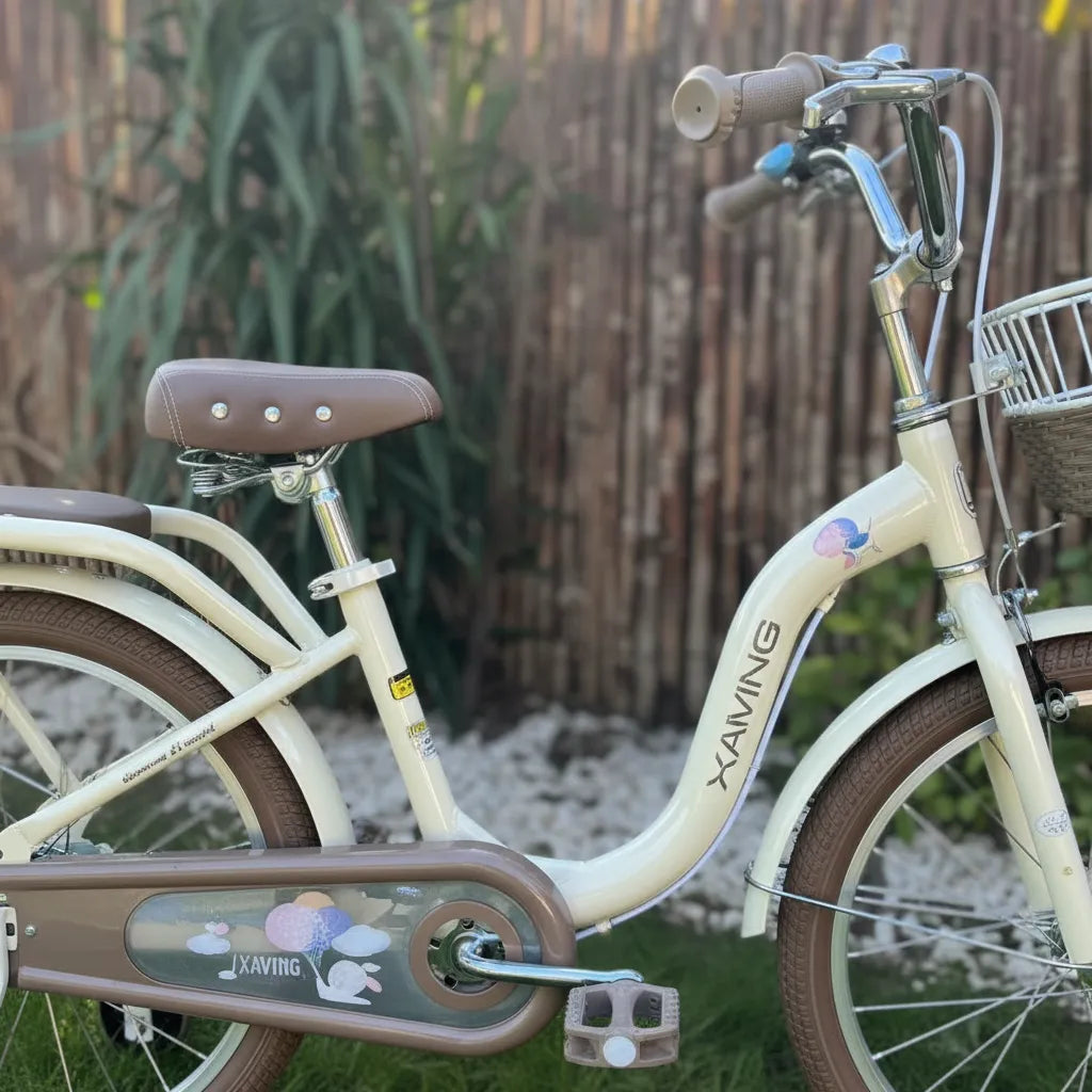 Bicicleta rodado 20 estilo Vintage con rueditas y canasto