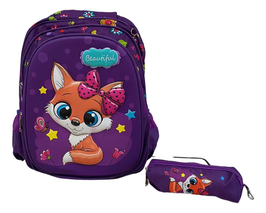 Mochila infantil escolar grande con cartuchera