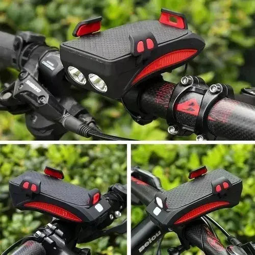 Luz LED bicicleta 4 en 1 recargable USB