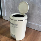 Cesto de basura cilíndrica con doble apertura mediana