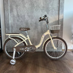 Bicicleta rodado 20 estilo Vintage con rueditas y canasto