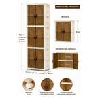 Mueble organizador plegable modular 6 niveles con ruedas