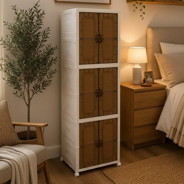 Mueble organizador plegable modular 6 niveles con ruedas