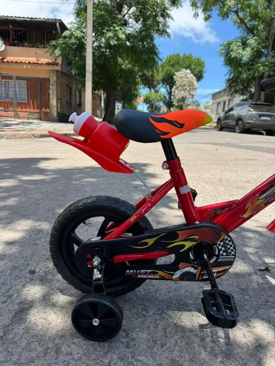 Bicicleta rodado 12 con rueditas canasto y caramañola